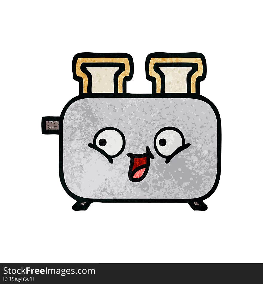 Retro Grunge Texture Cartoon Of A Toaster