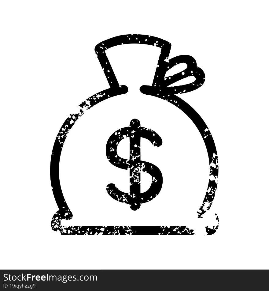 sack of money distressed icon