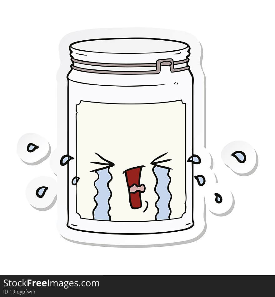 sticker of a cartoon glass jar