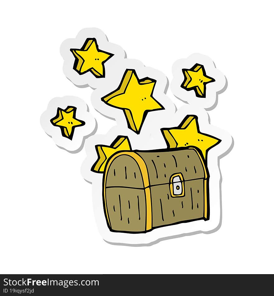 sticker of a pirate treasure chest cartoon