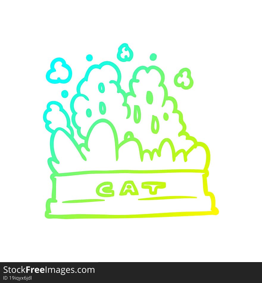 cold gradient line drawing bowl of cat food