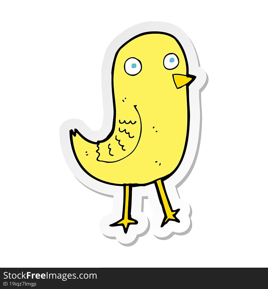 sticker of a funny cartoon bird