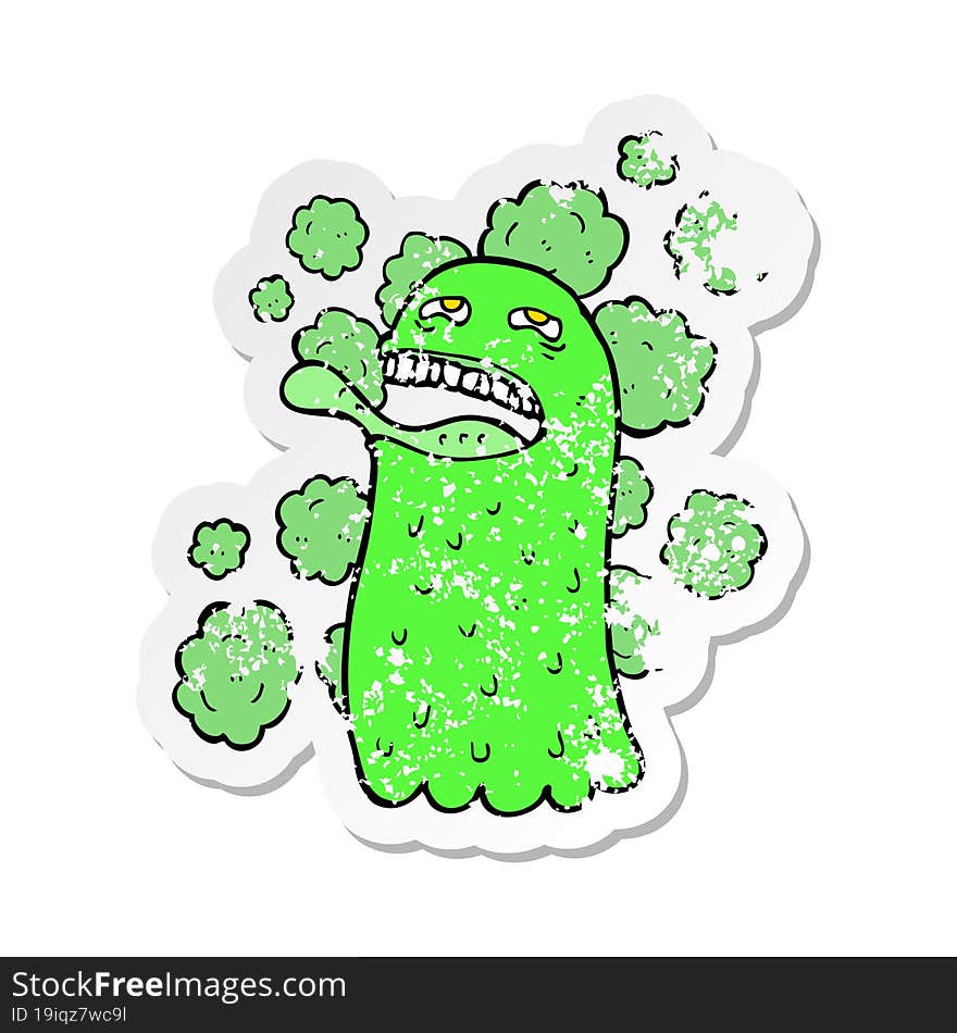 retro distressed sticker of a cartoon funny ghost