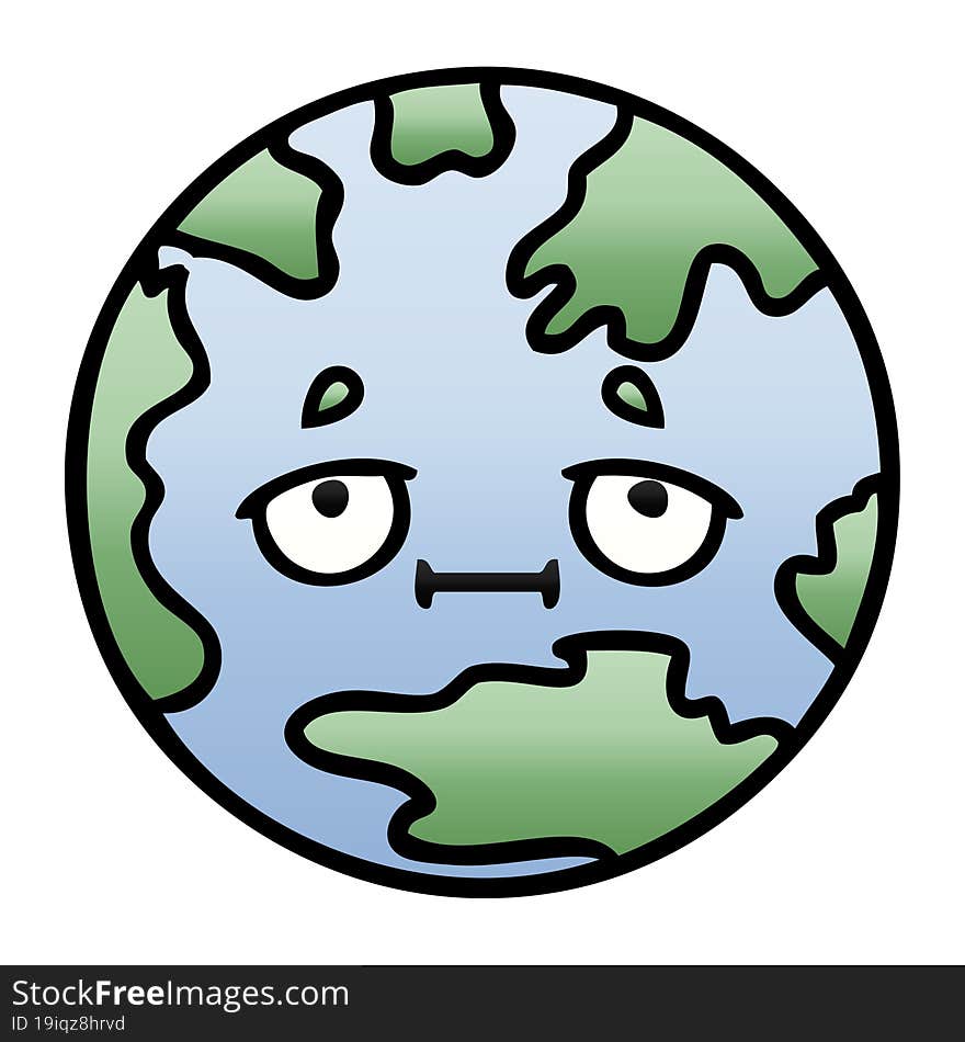 gradient shaded cartoon planet earth