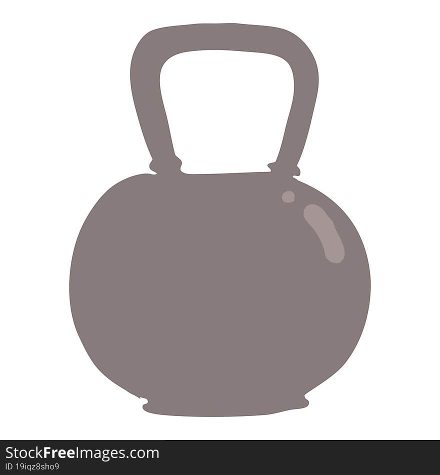 flat color illustration of a cartoon 40kg kettle bell weight