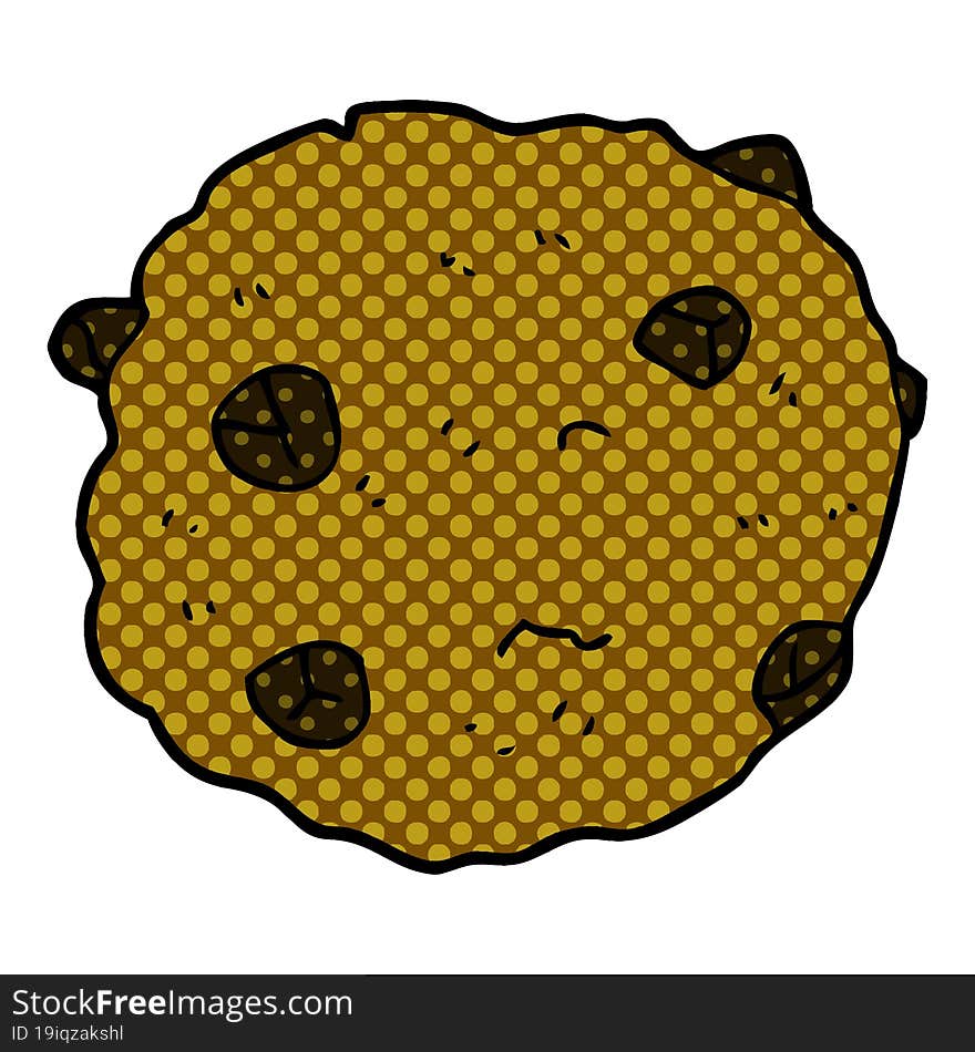 cartoon doodle chocolate chip cookie