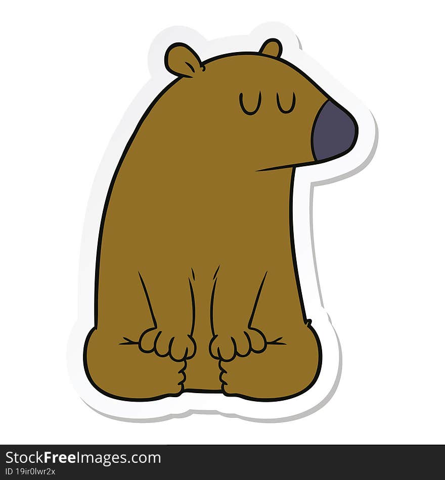 Sticker Of A Cartoon Bear