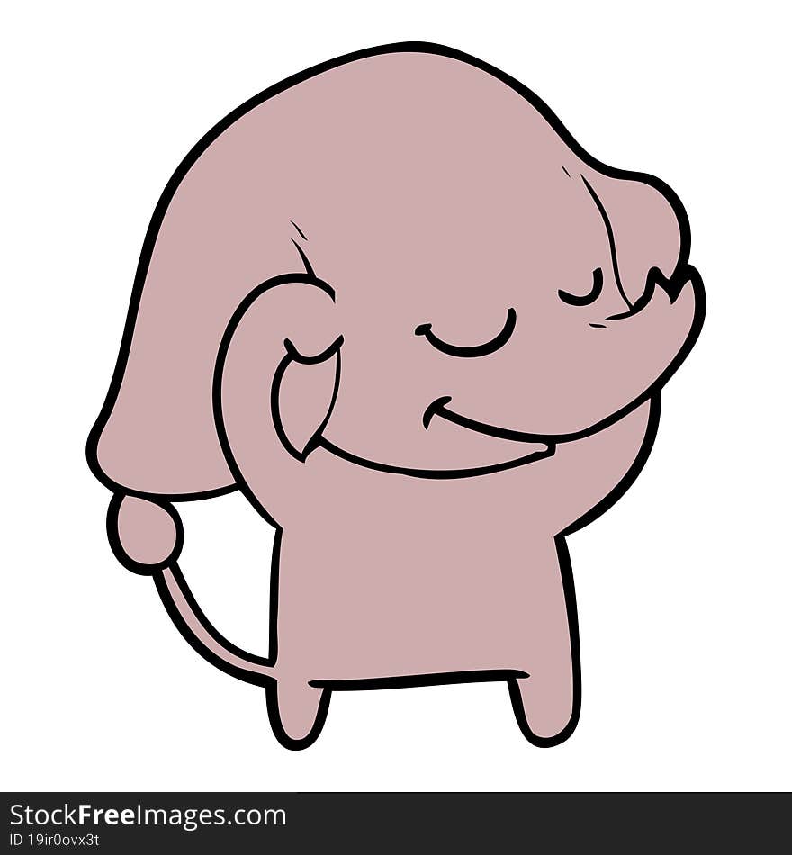 cartoon smiling elephant. cartoon smiling elephant