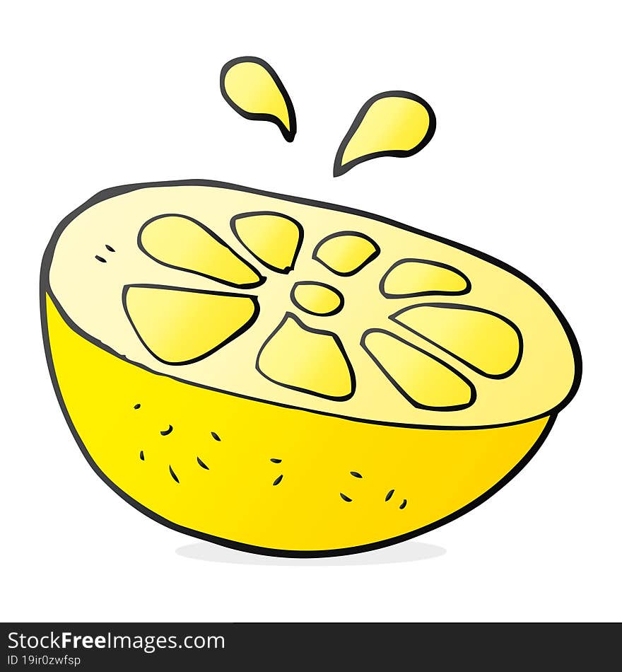 freehand drawn cartoon lemon