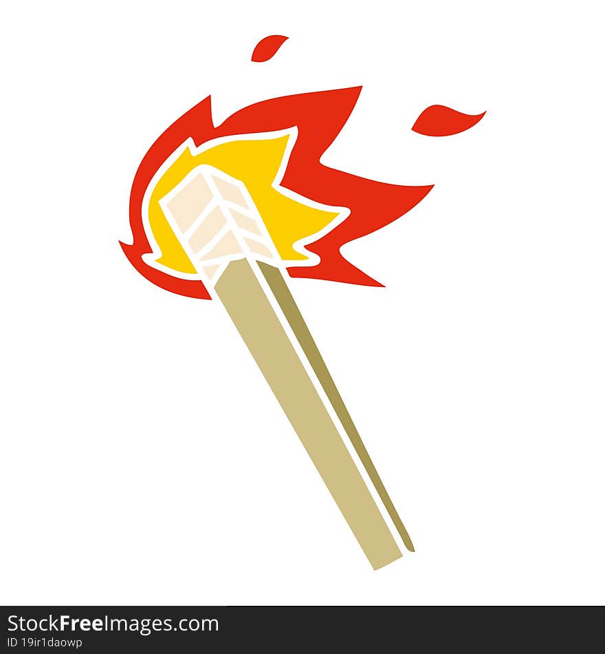 quirky hand drawn cartoon lit torch