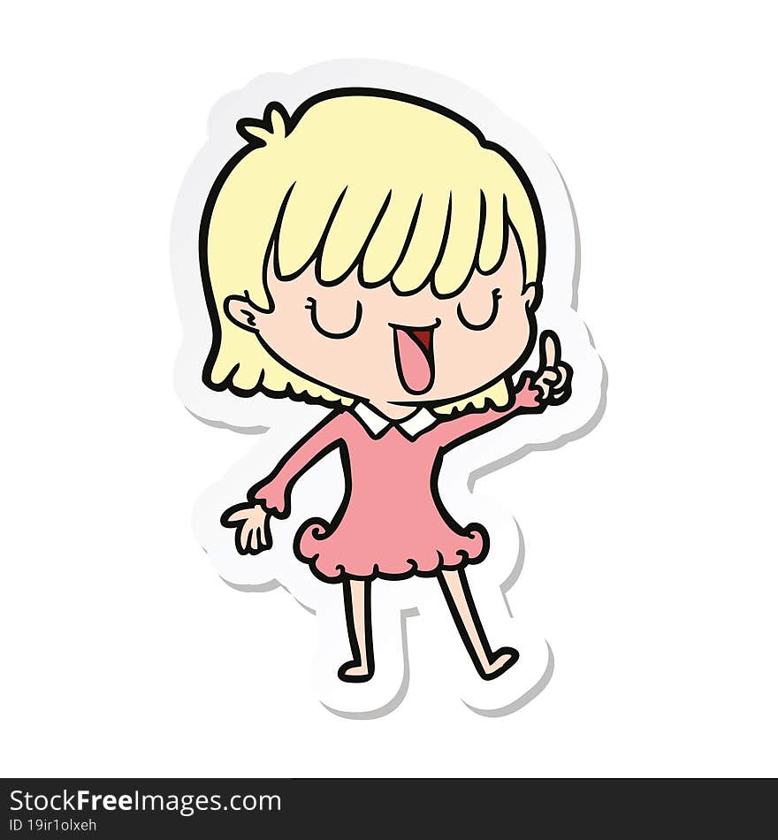 sticker of a cartoon woman