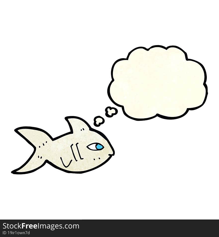 cartoon fish with thought bubble