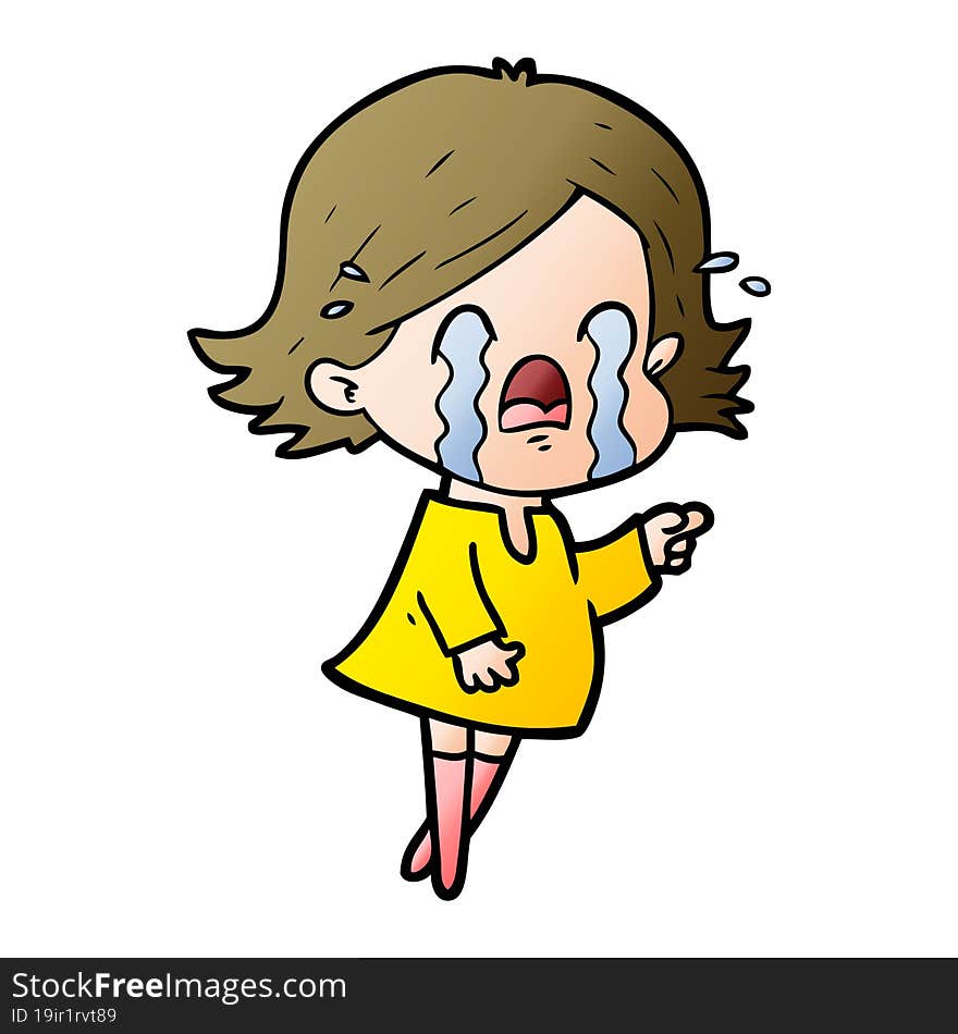 cartoon woman crying. cartoon woman crying