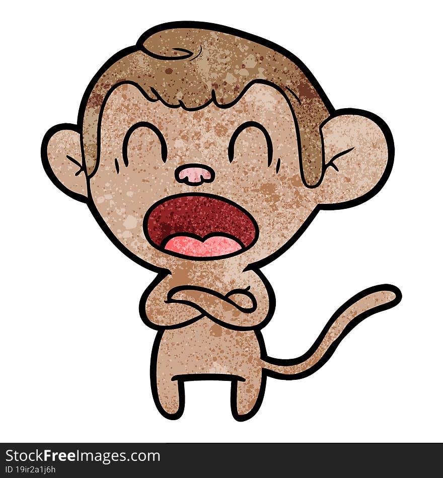 shouting cartoon monkey. shouting cartoon monkey