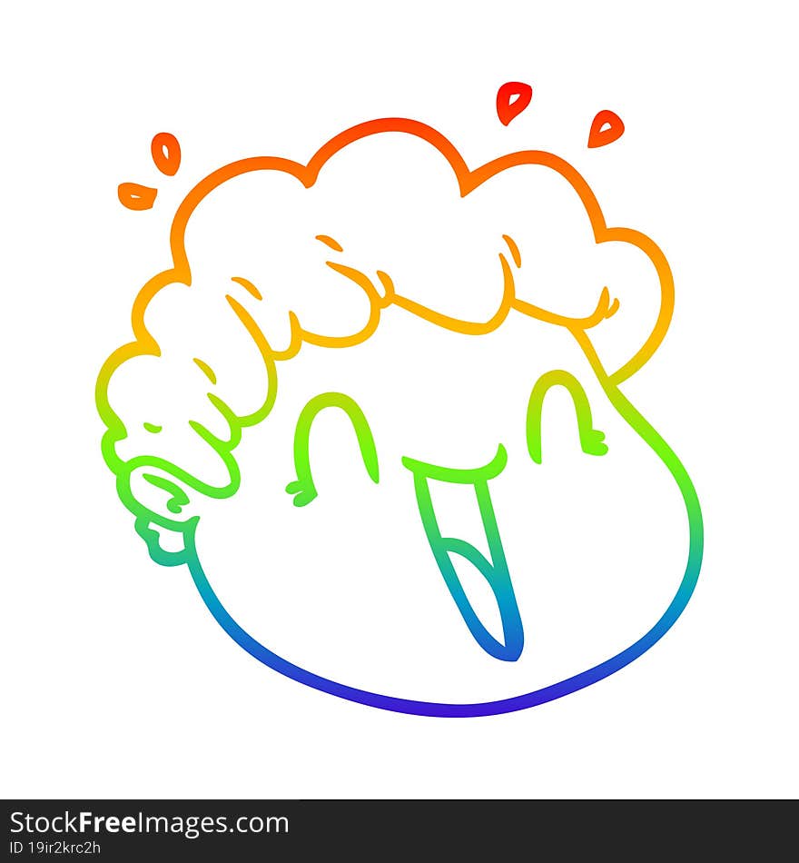 rainbow gradient line drawing cartoon male face