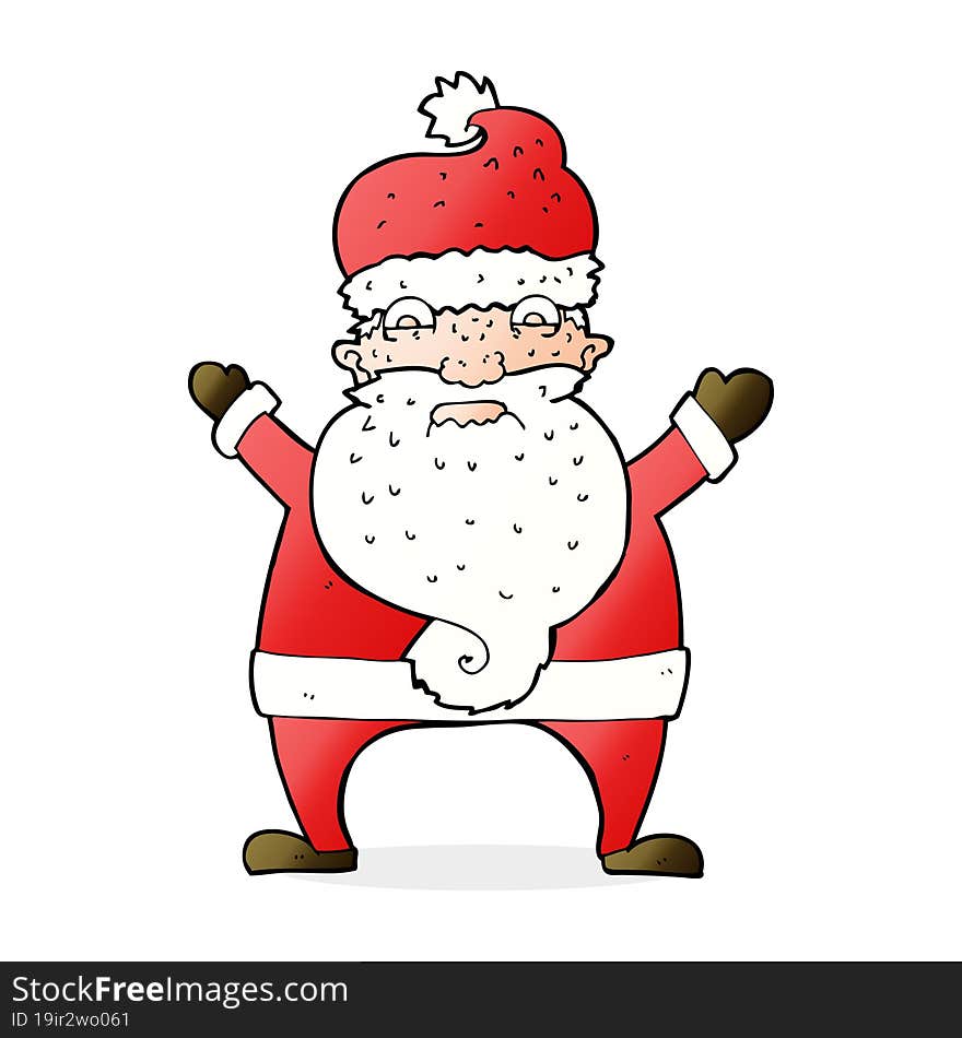 cartoon stressed out santa