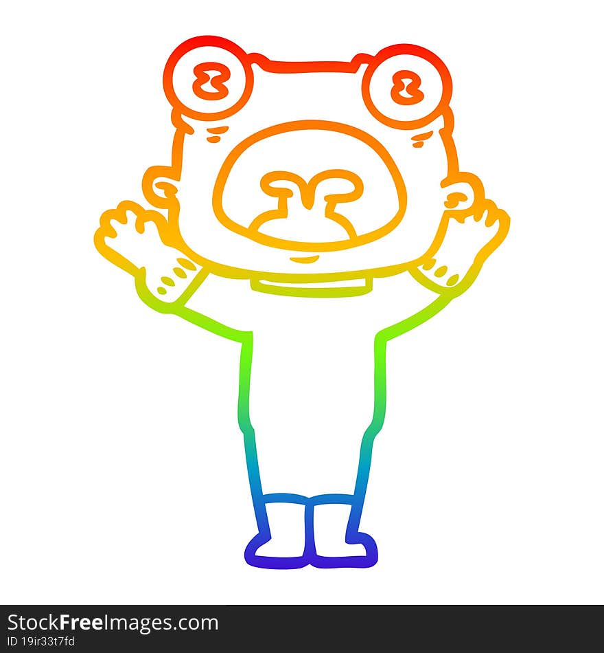 rainbow gradient line drawing cartoon weird alien communicating