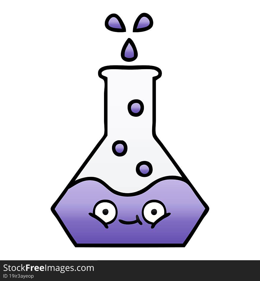 Gradient Shaded Cartoon Science Beaker