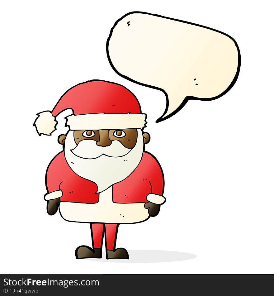 cartoon santa claus with speech bubble