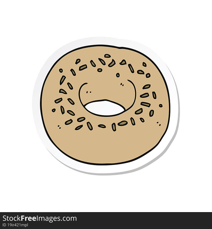 sticker of a cartoon donut