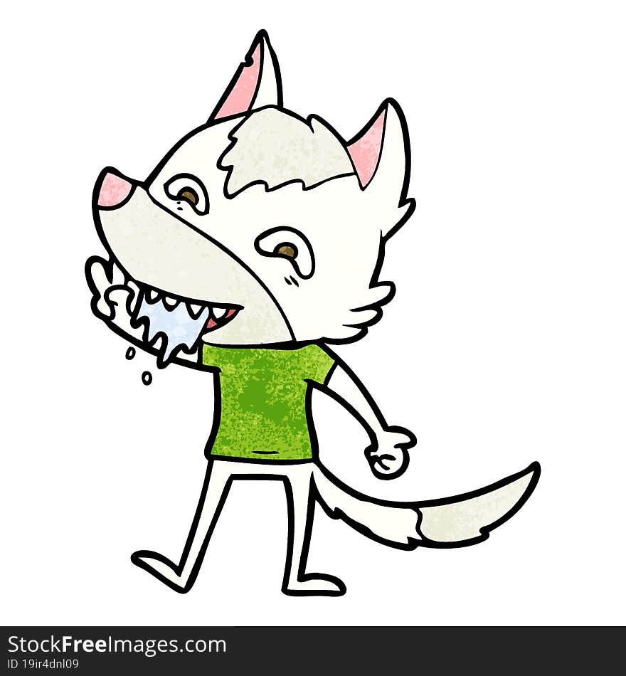 cartoon hungry wolf. cartoon hungry wolf