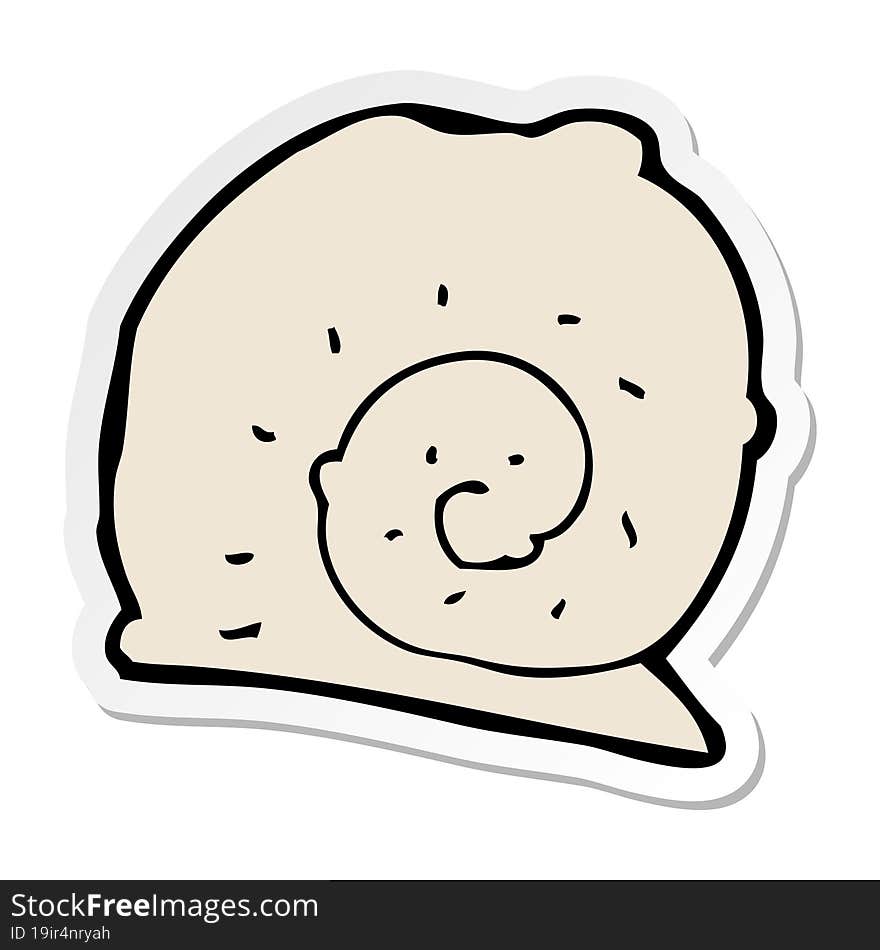 sticker of a cartoon snail shell