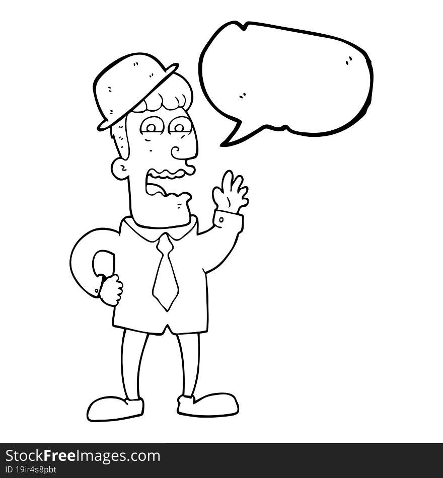 Speech Bubble Cartoon Businessman