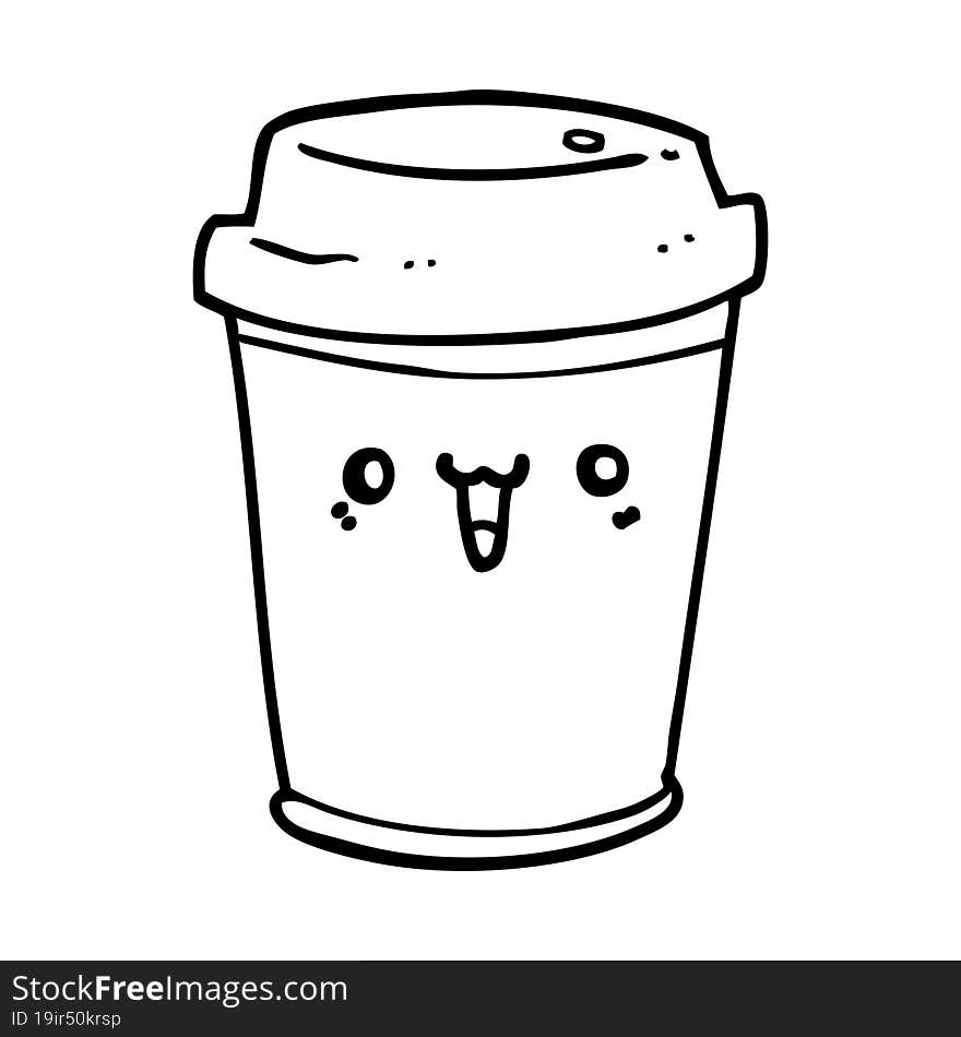 cartoon take out coffee