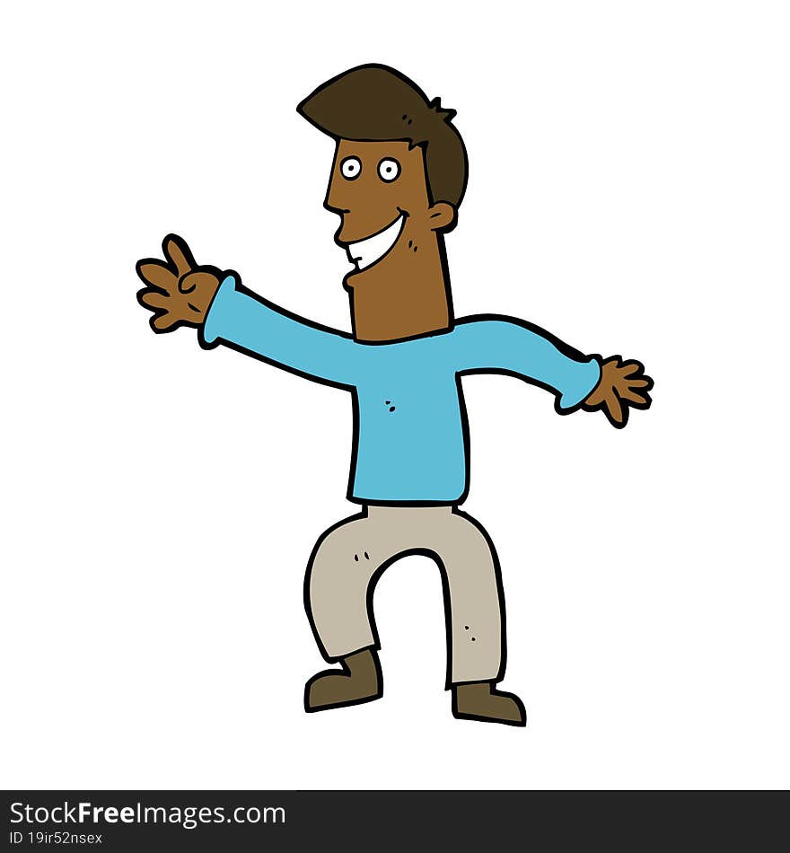 Cartoon Happy Man Dancing