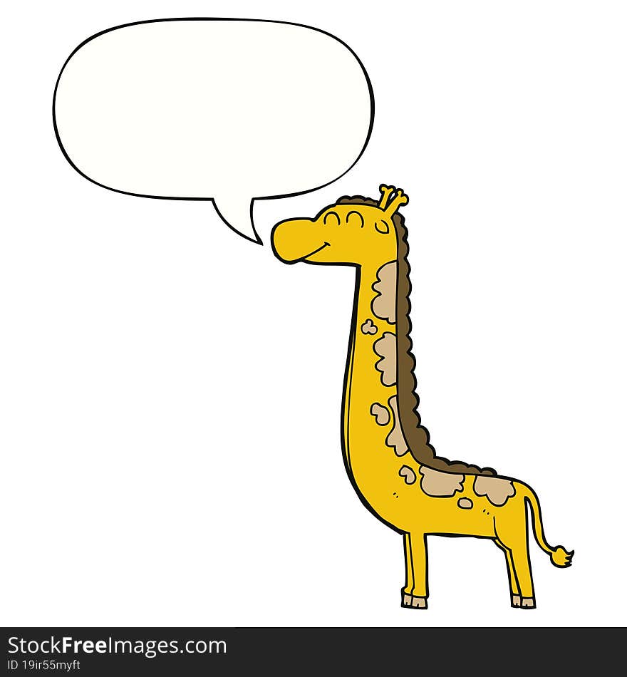 cartoon giraffe and speech bubble