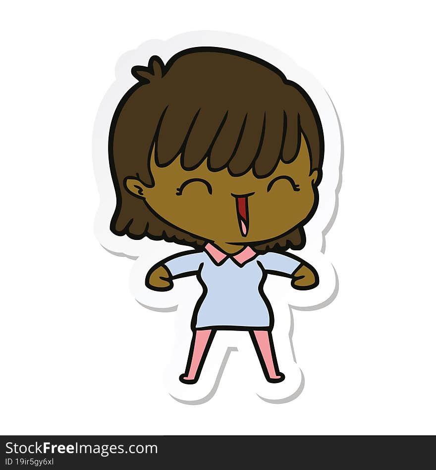 sticker of a cartoon woman