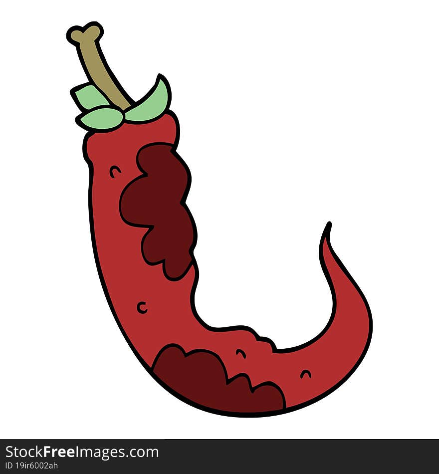 Cartoon Doodle Red Hot Chilli Pepper