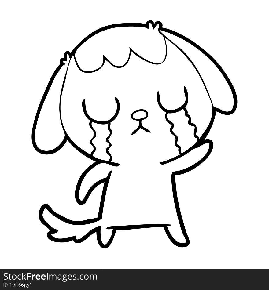 cute cartoon dog crying. cute cartoon dog crying