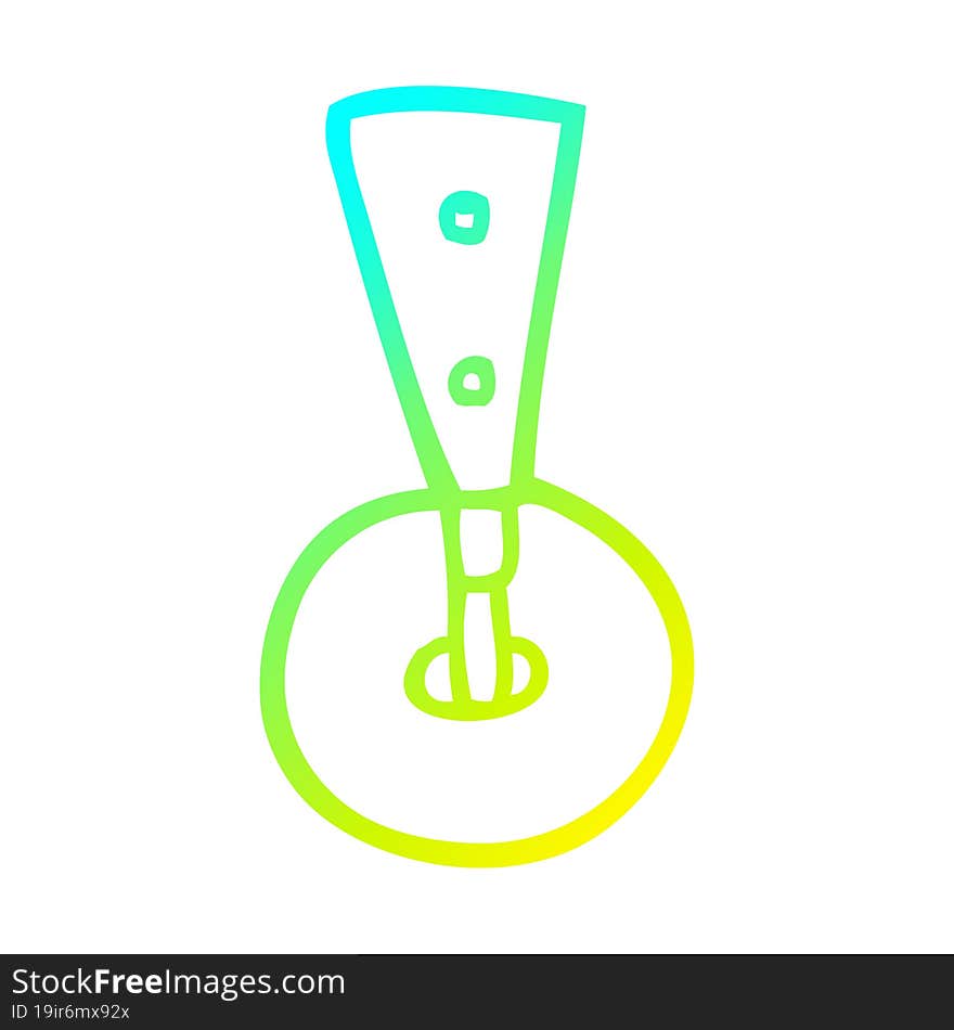 Cold Gradient Line Drawing Cartoon Caster Wheel