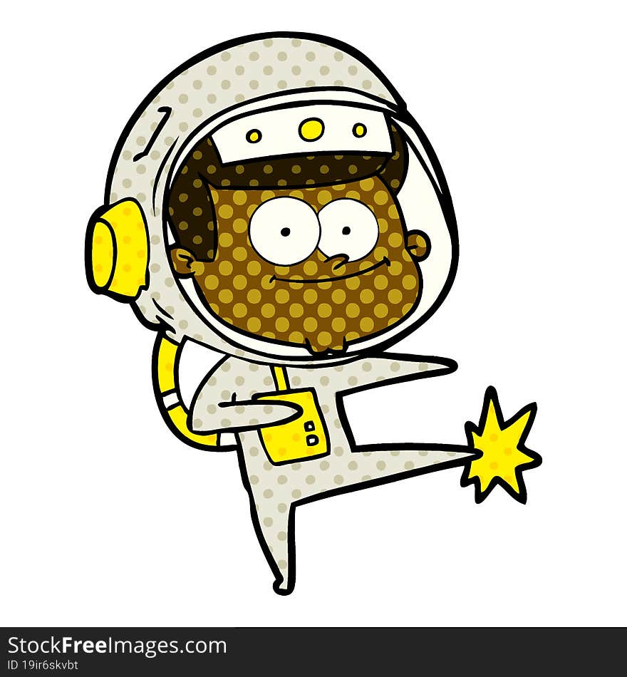 happy astronaut cartoon. happy astronaut cartoon