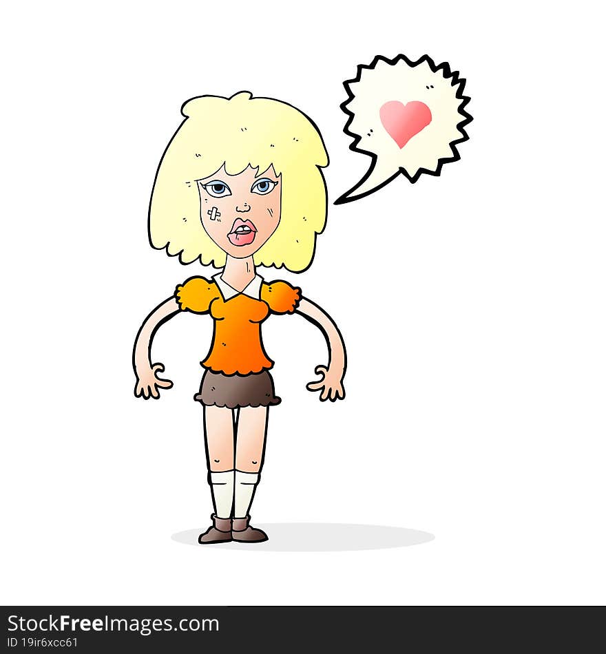 Cartoon Tough Woman In Love