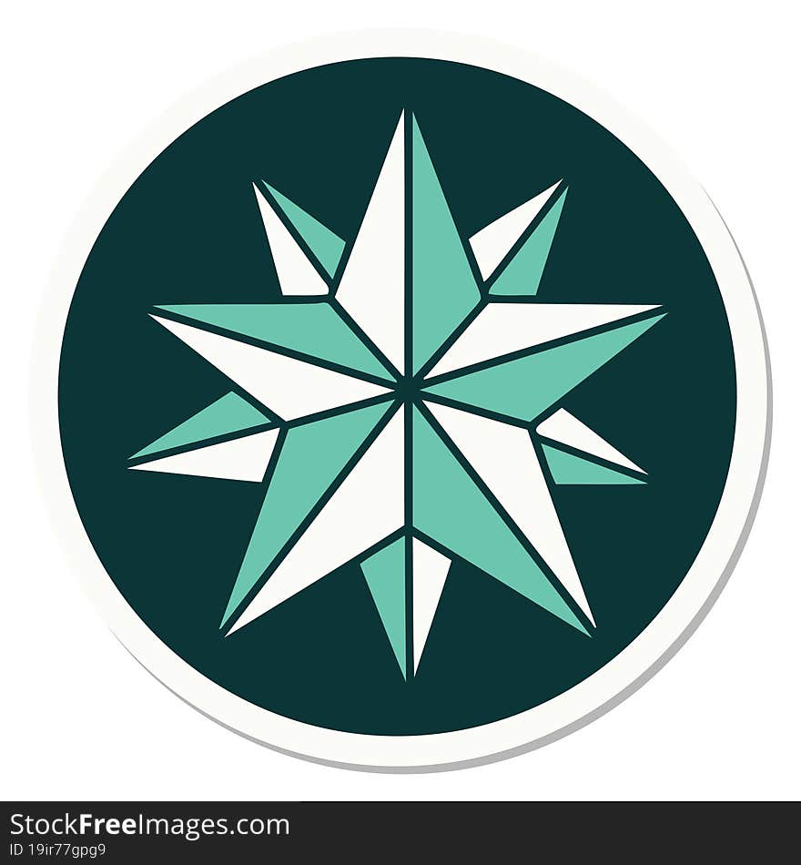 tattoo style sticker of a star