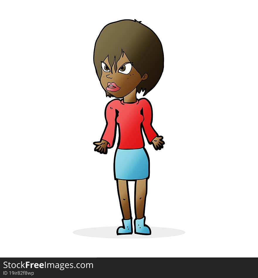 cartoon annoyed woman