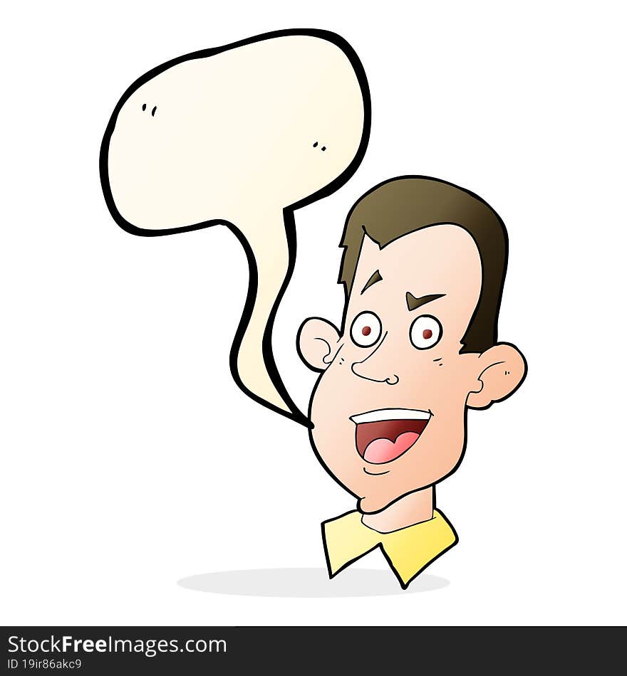 Cartoon Male Face With Speech Bubble