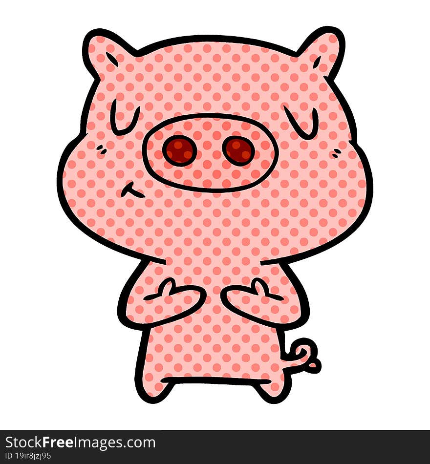 cartoon content pig. cartoon content pig