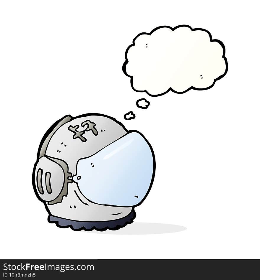 Cartoon Astronaut Helmet With Thought Bubble