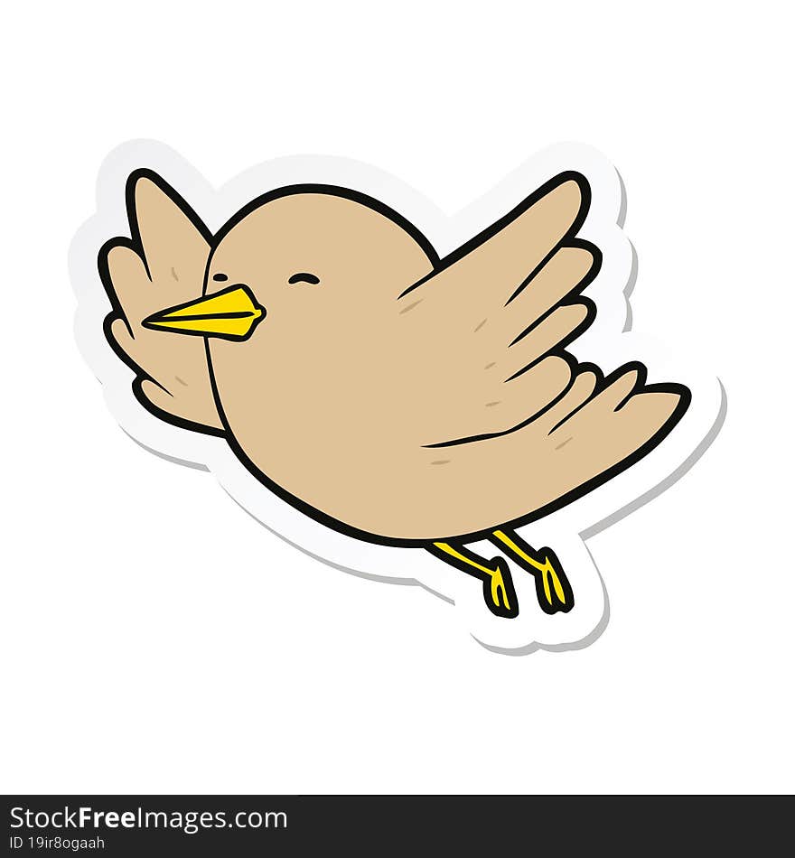 sticker of a cartoon bird