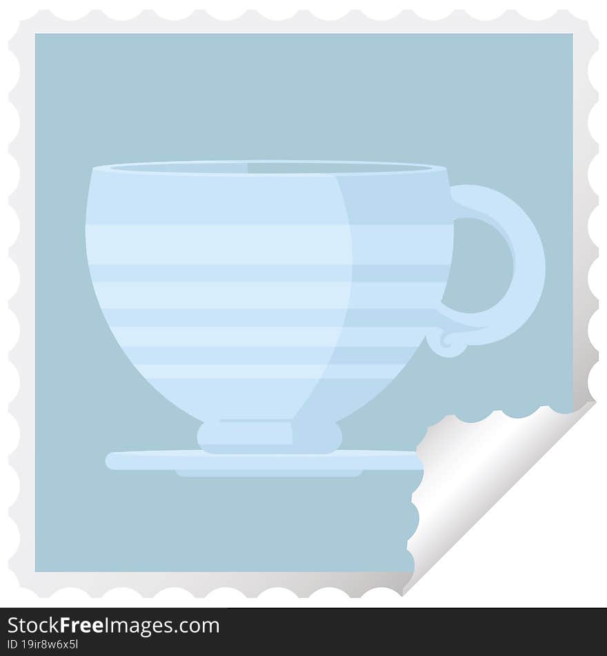 Coffee Cup Graphic Vector Illustration Square Sticker Stamp