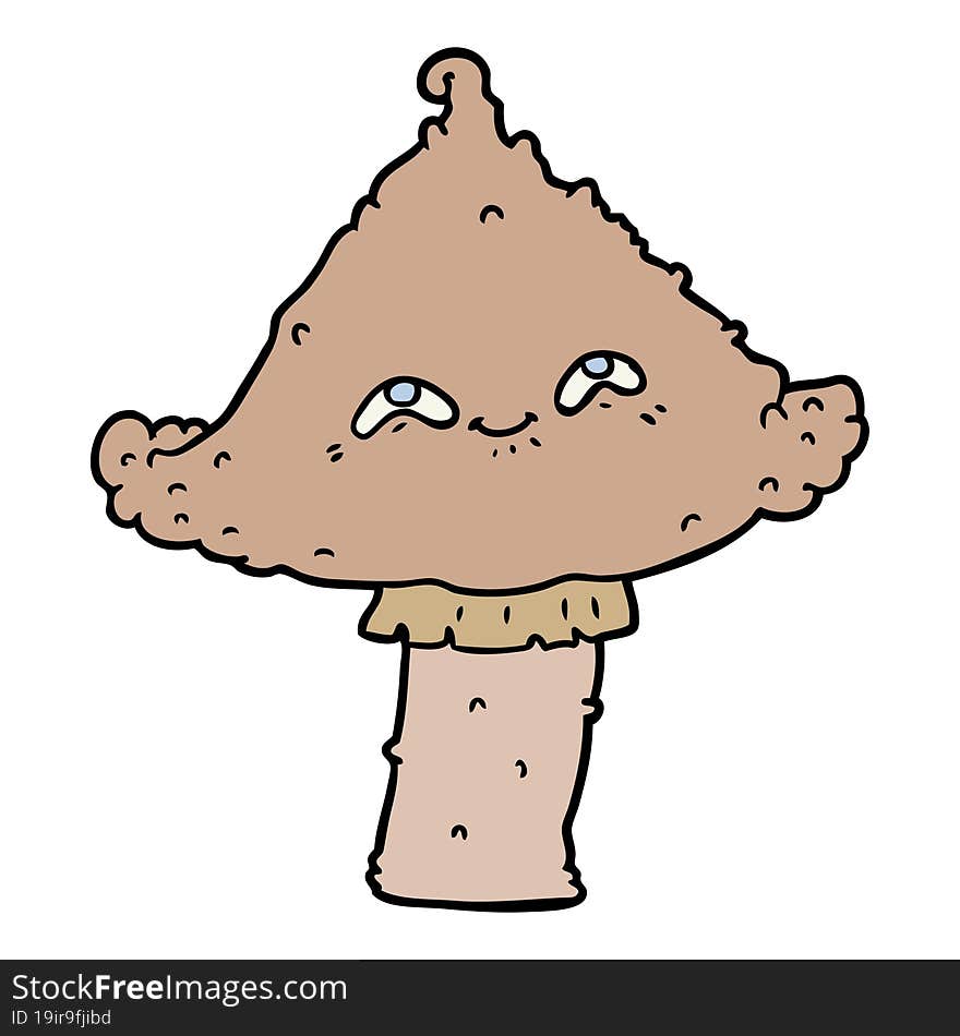 cartoon mushroom with face. cartoon mushroom with face