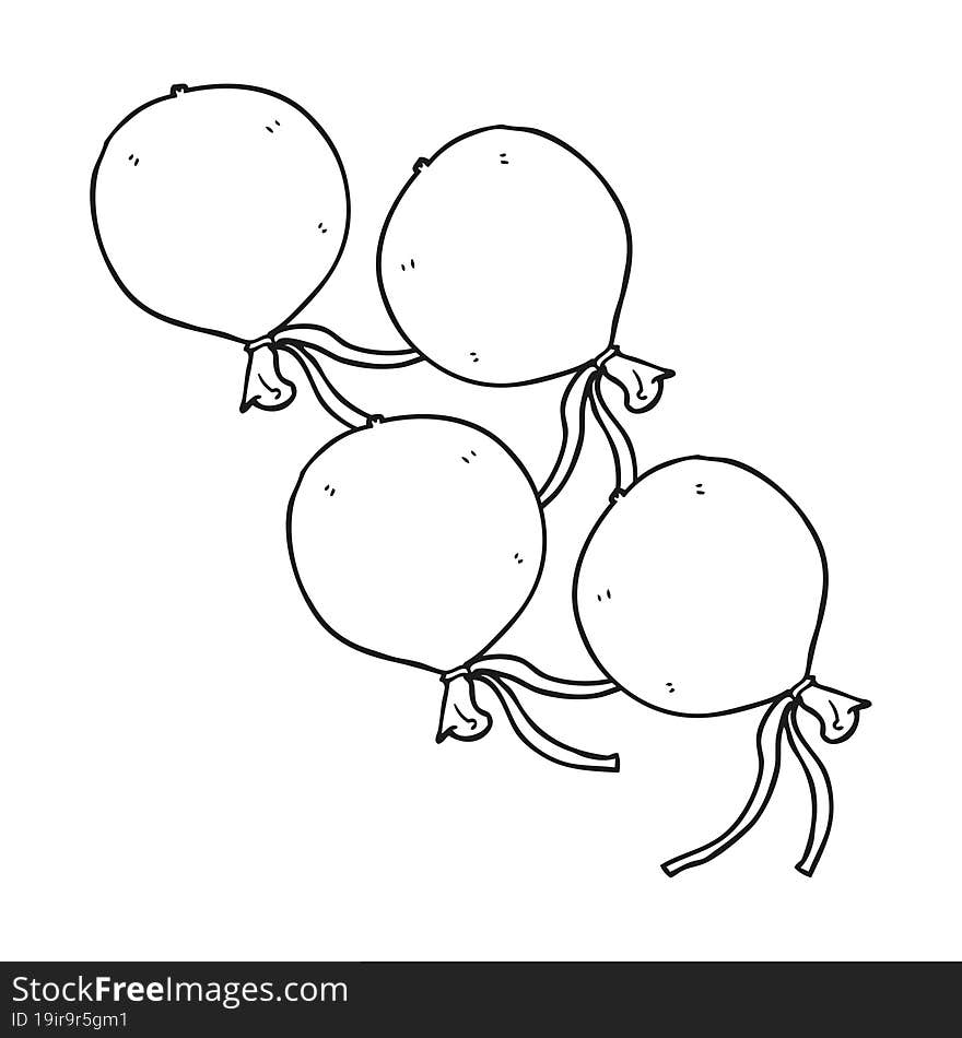 black and white cartoon balloons