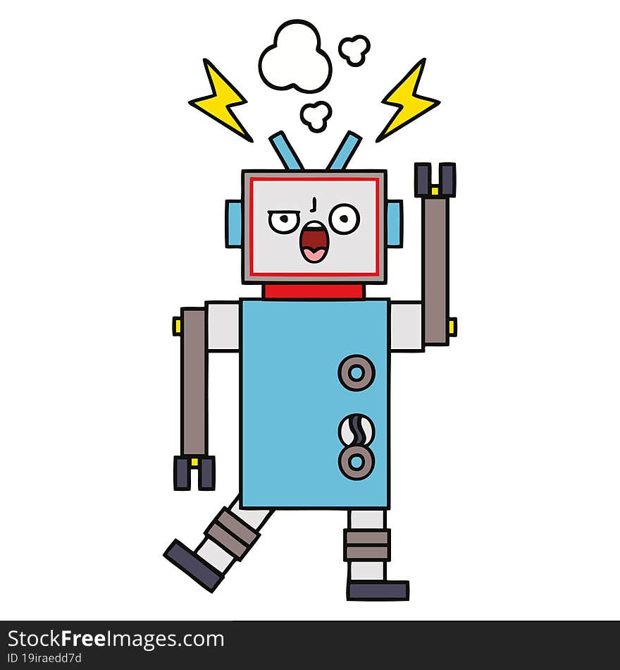 cute cartoon broken robot