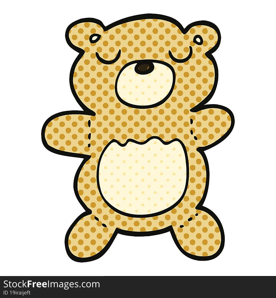 comic book style cartoon teddy bear