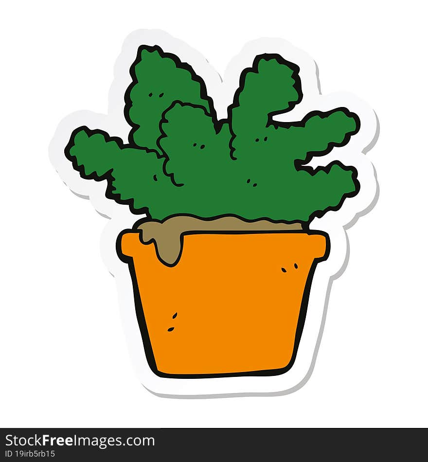 sticker of a cartoon house plant