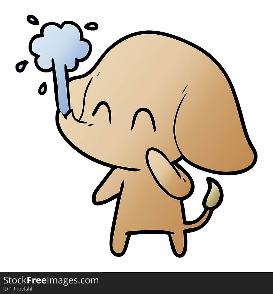 cute cartoon elephant spouting water. cute cartoon elephant spouting water