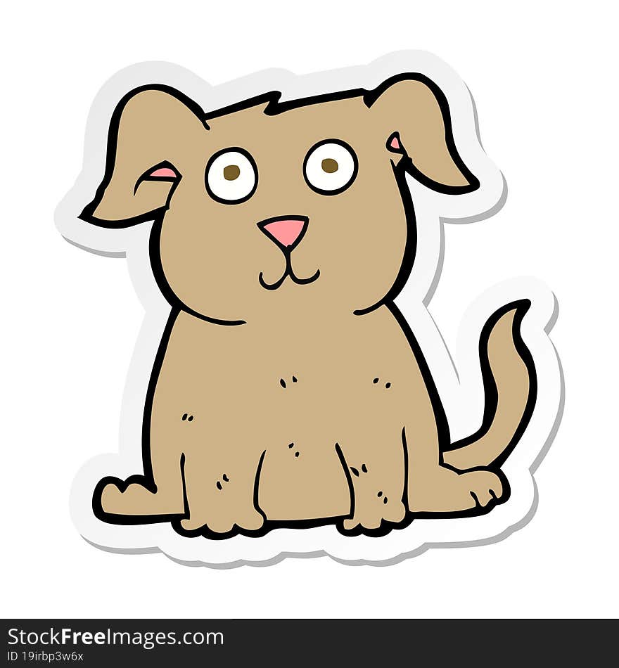 sticker of a cartoon happy dog